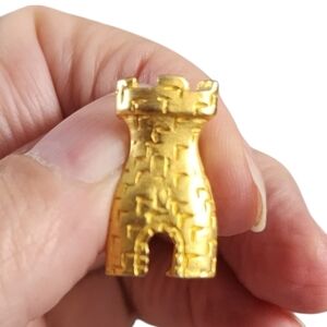 Goldtone Castle Tower Brooch